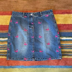Adorable Lilly Pulitzer Embroidered Whale Denim Skirt